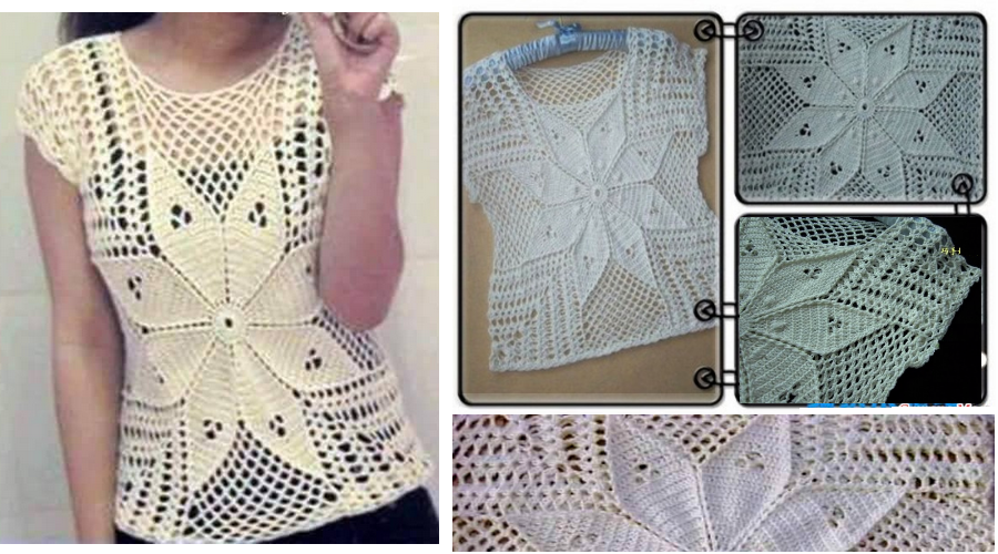blusas de croche com graficos pinterest