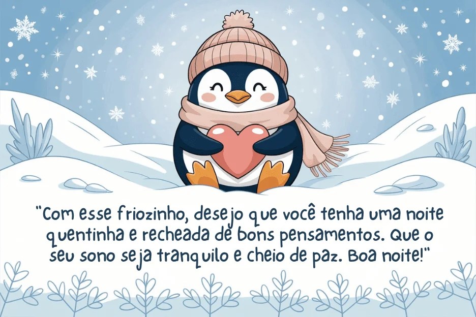 mensagem de boa noite de frio