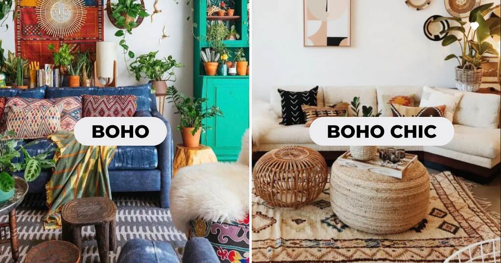 ideias de decoração boho chic para sala de estar