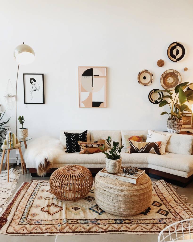 como usar macramê na decoração boho chic