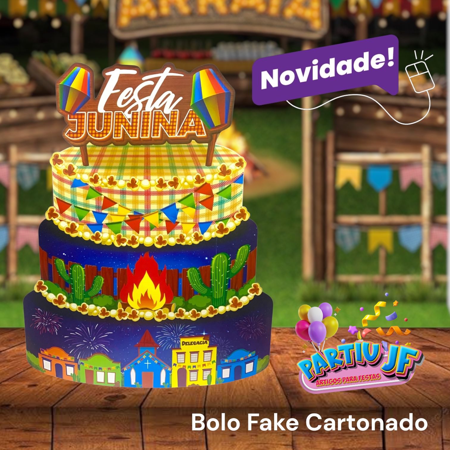 Bolo fake de pipoca com EVA