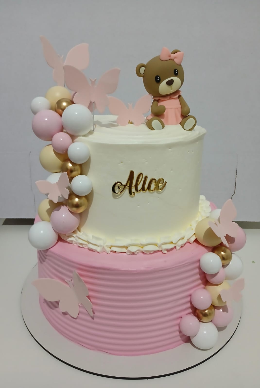 bolo para chá de bebê de menina