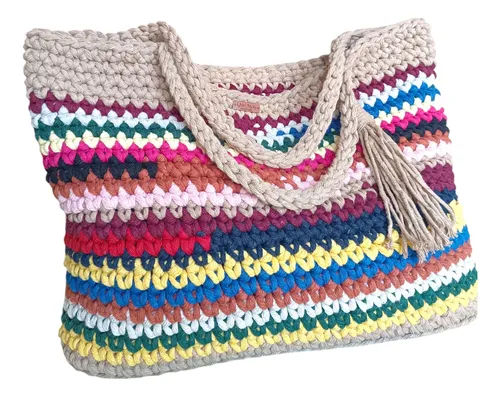 bolsa croche colorida