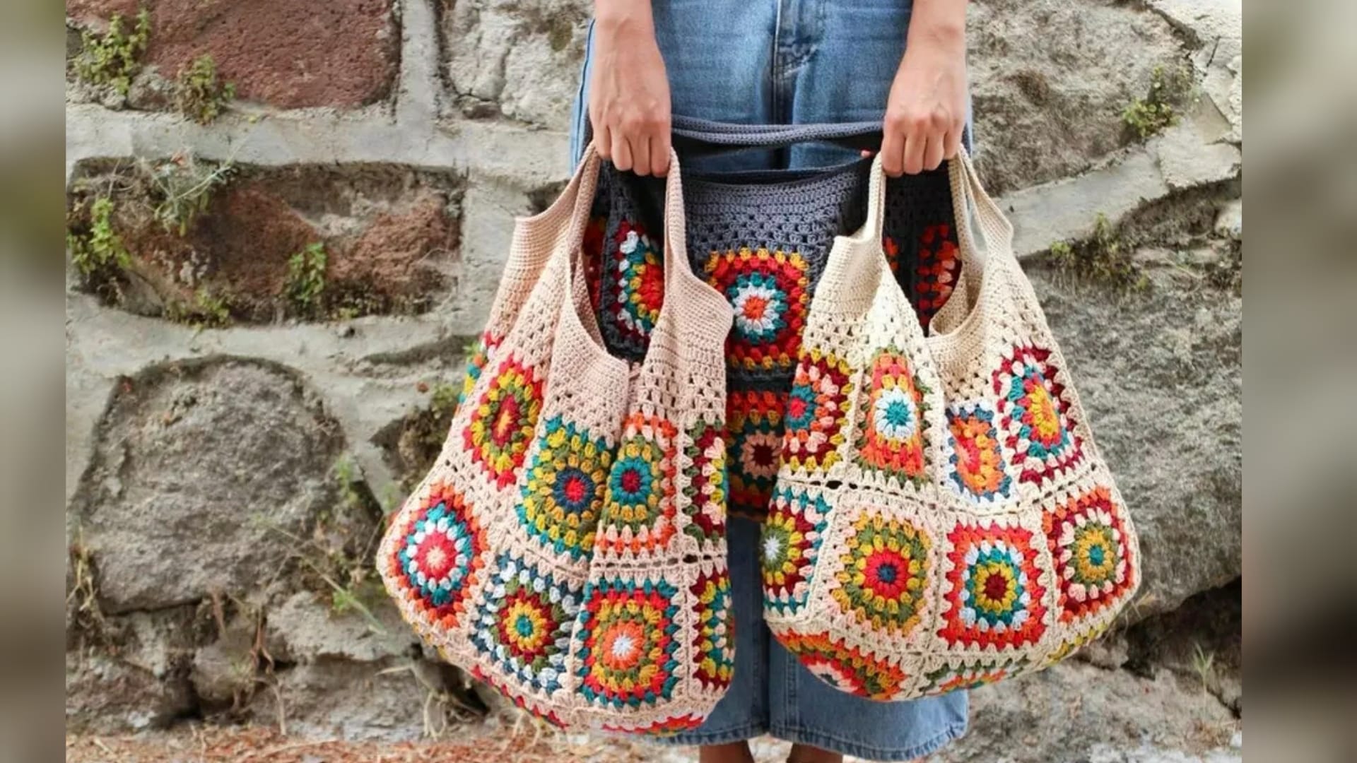 bolsa croche colorida