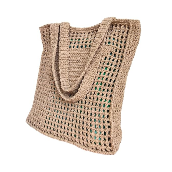 bolsa de crochê de barbante