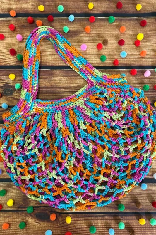 bolsa de crochê de barbante