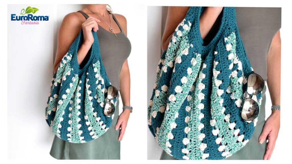 bolsa de crochê de barbante