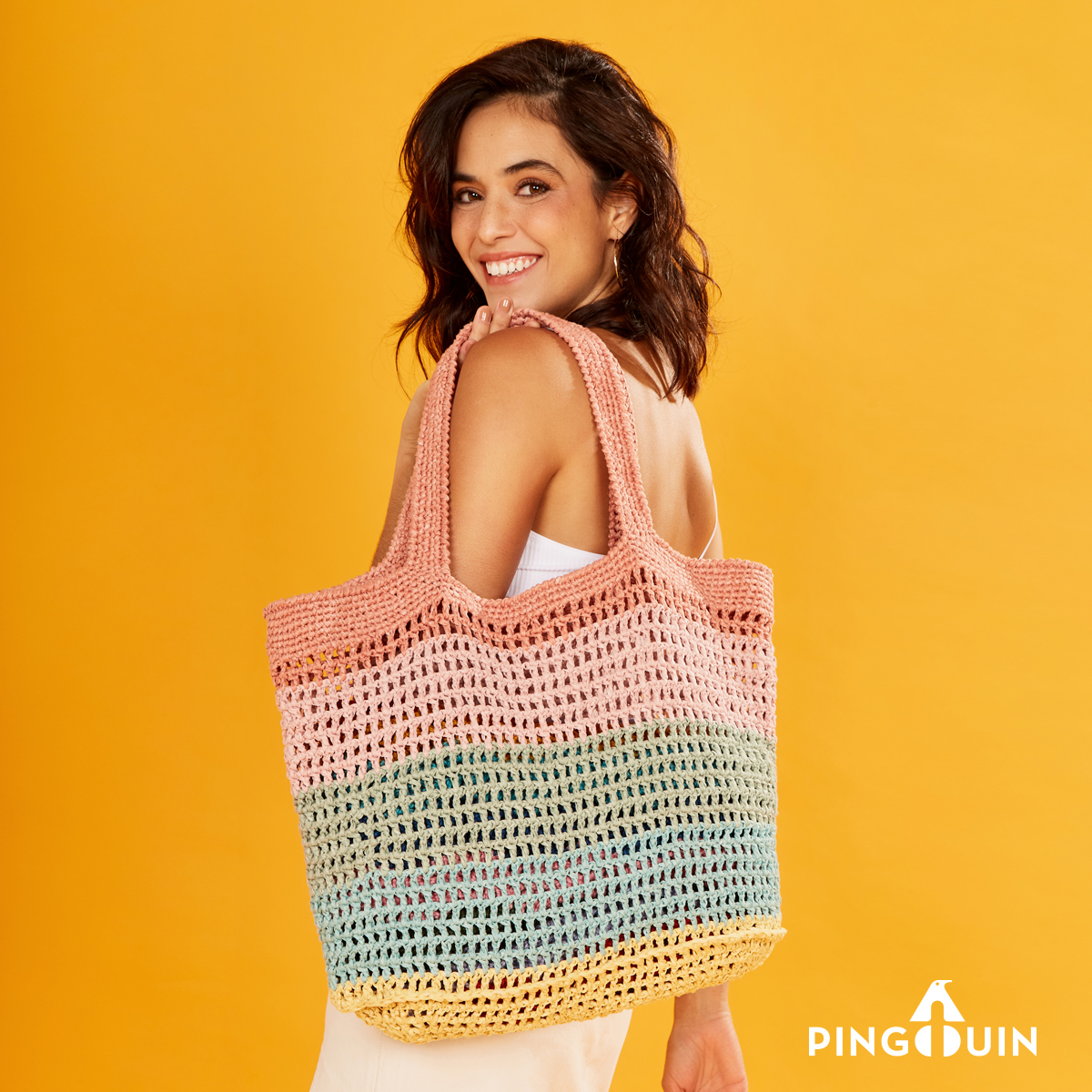 bolsa de croche para praia