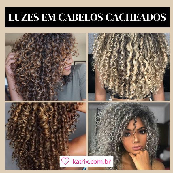 inspiração cabelo cacheado com luzes mel