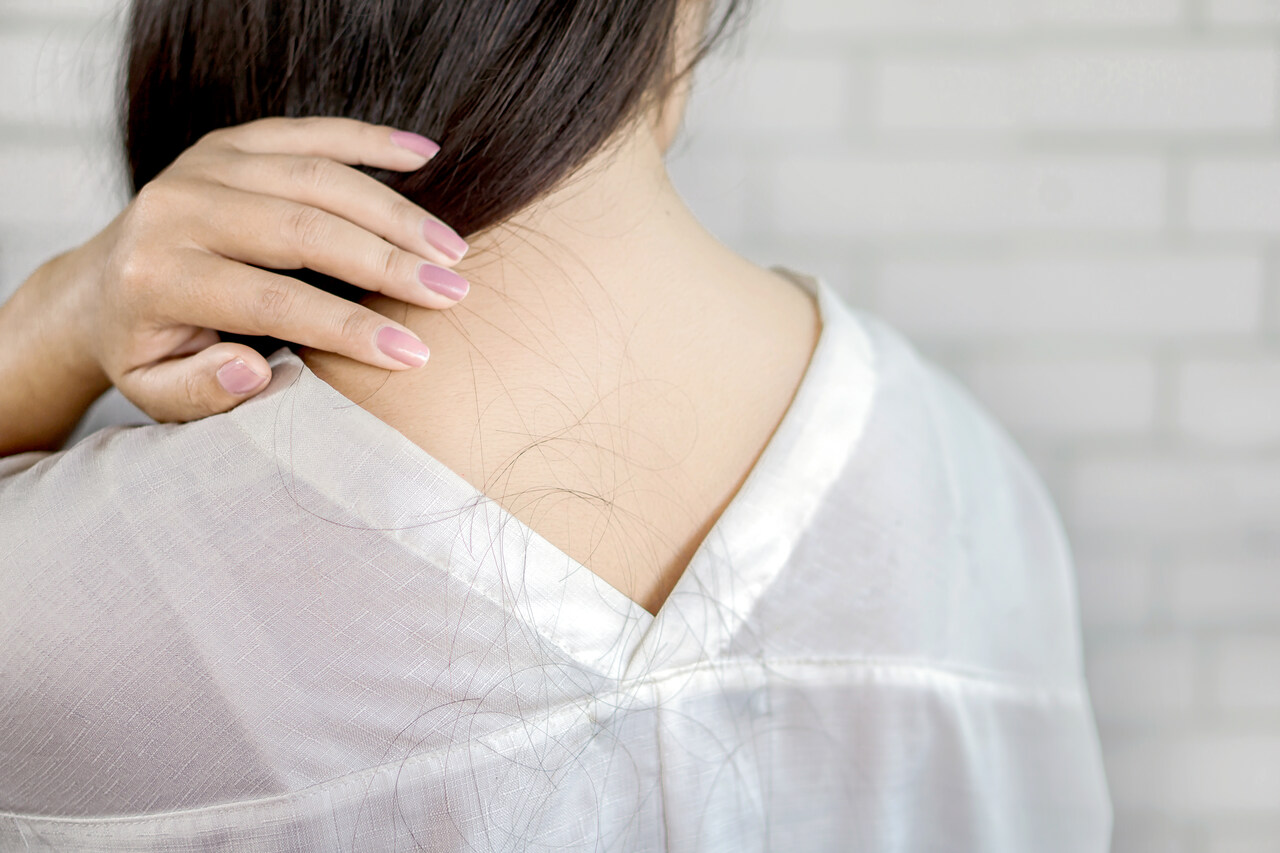 cabelo caindo só de passar a mão feminino