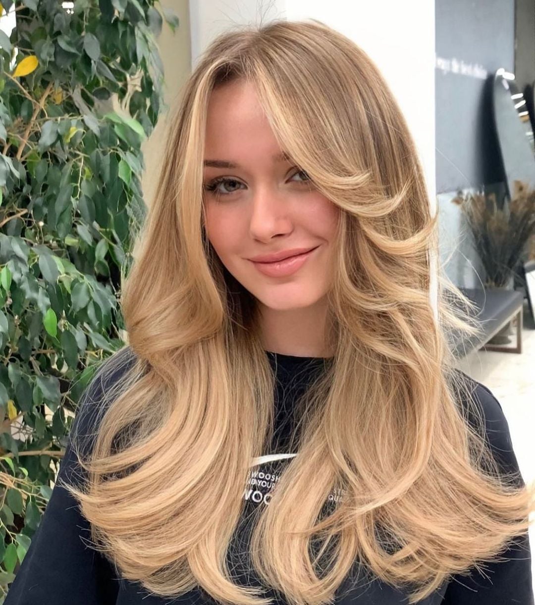 ideias de penteados com franja longa para inspiração