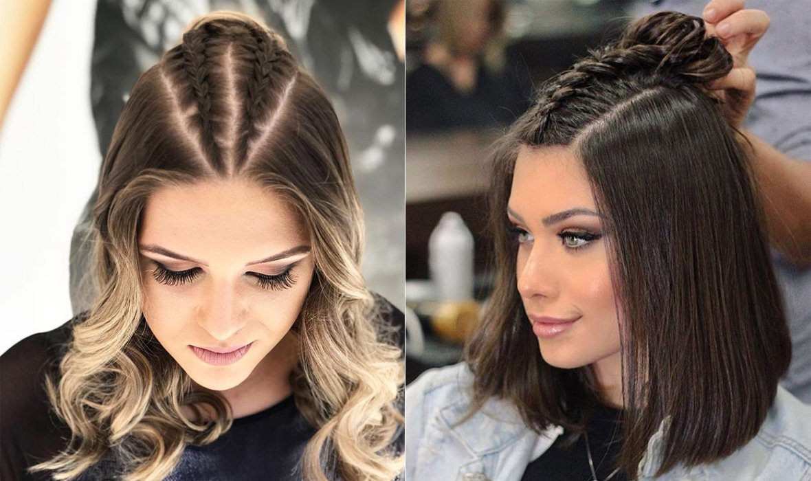 trança lateral cabelo curto