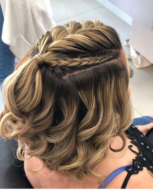 tiara de trança cabelo curto