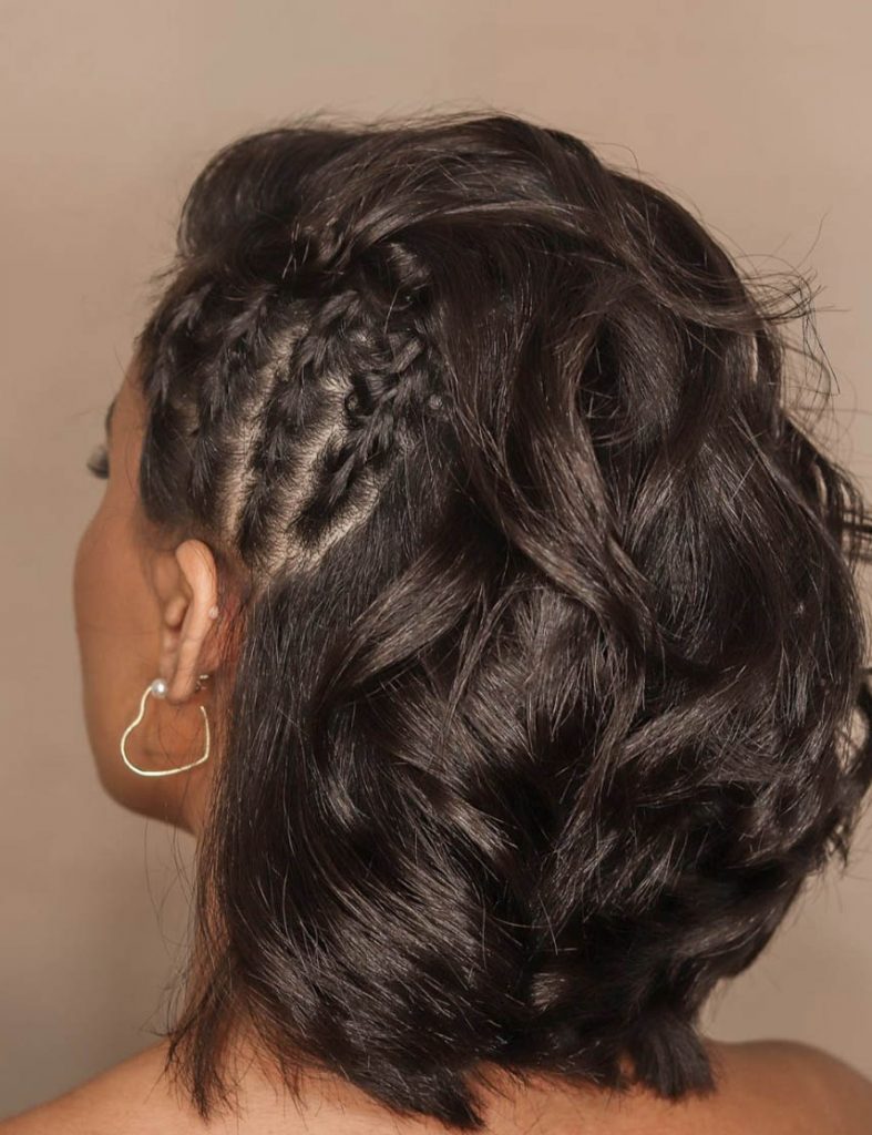 penteado com trança cabelo curto