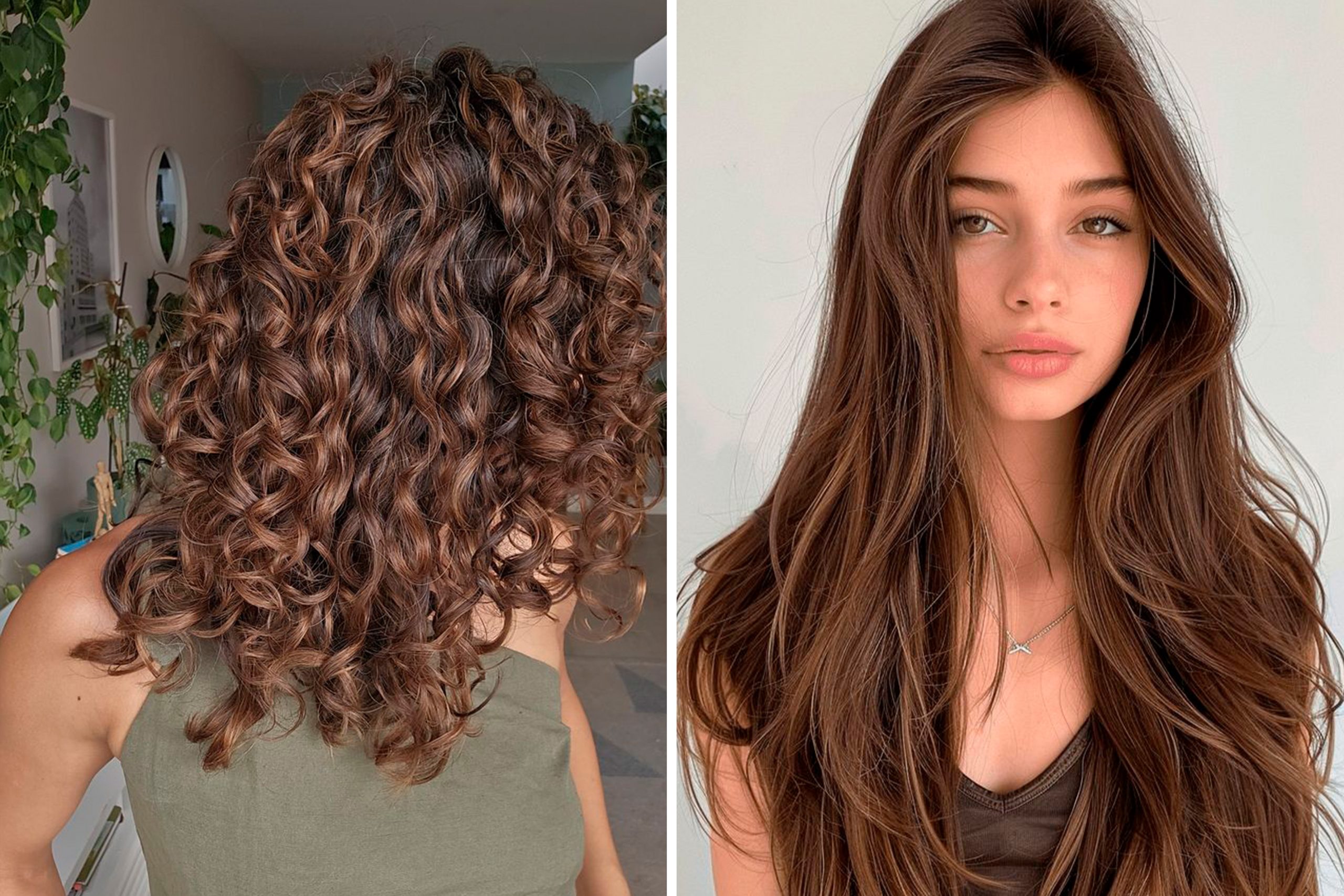 inspiração cabelo marrom chocolate para pele clara