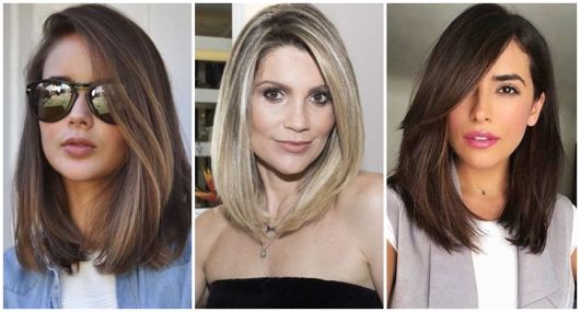 cabelo médio com franja desfiada