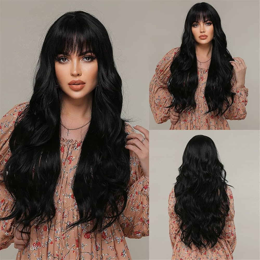 cabelo médio com franja ondulado