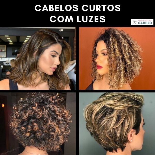 inspiração cabelo cacheado curto com luzes
