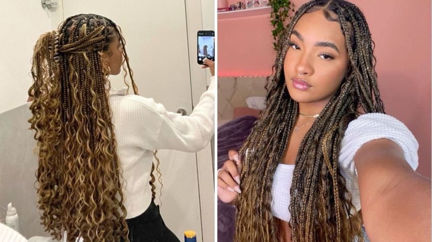 box braids cabelo liso