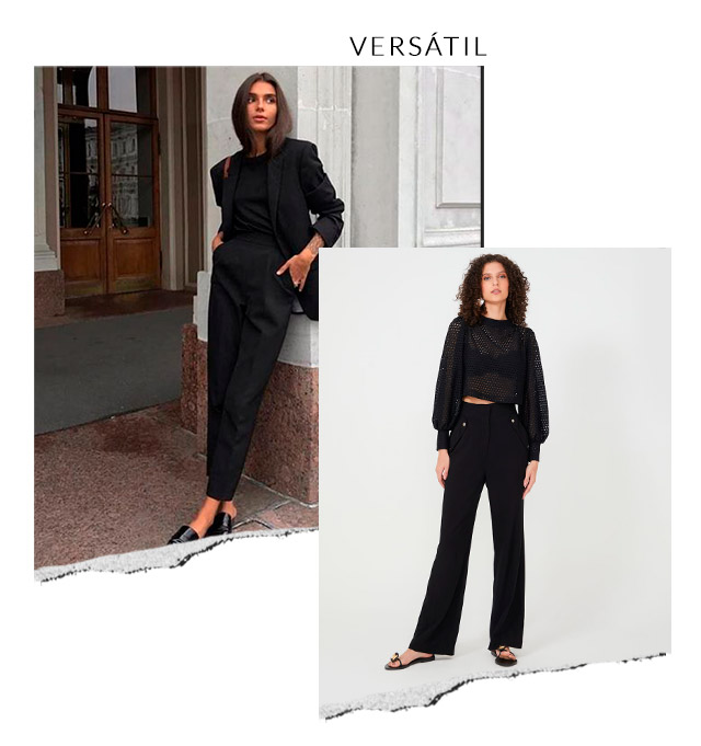 inspiração looks calça alfaiataria preta