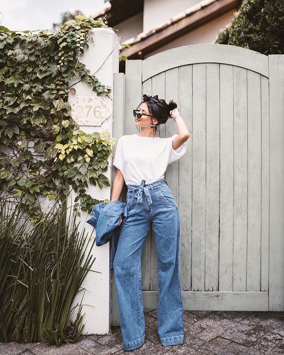 calça jeans pantalona ou wide leg qual escolher para seu estilo