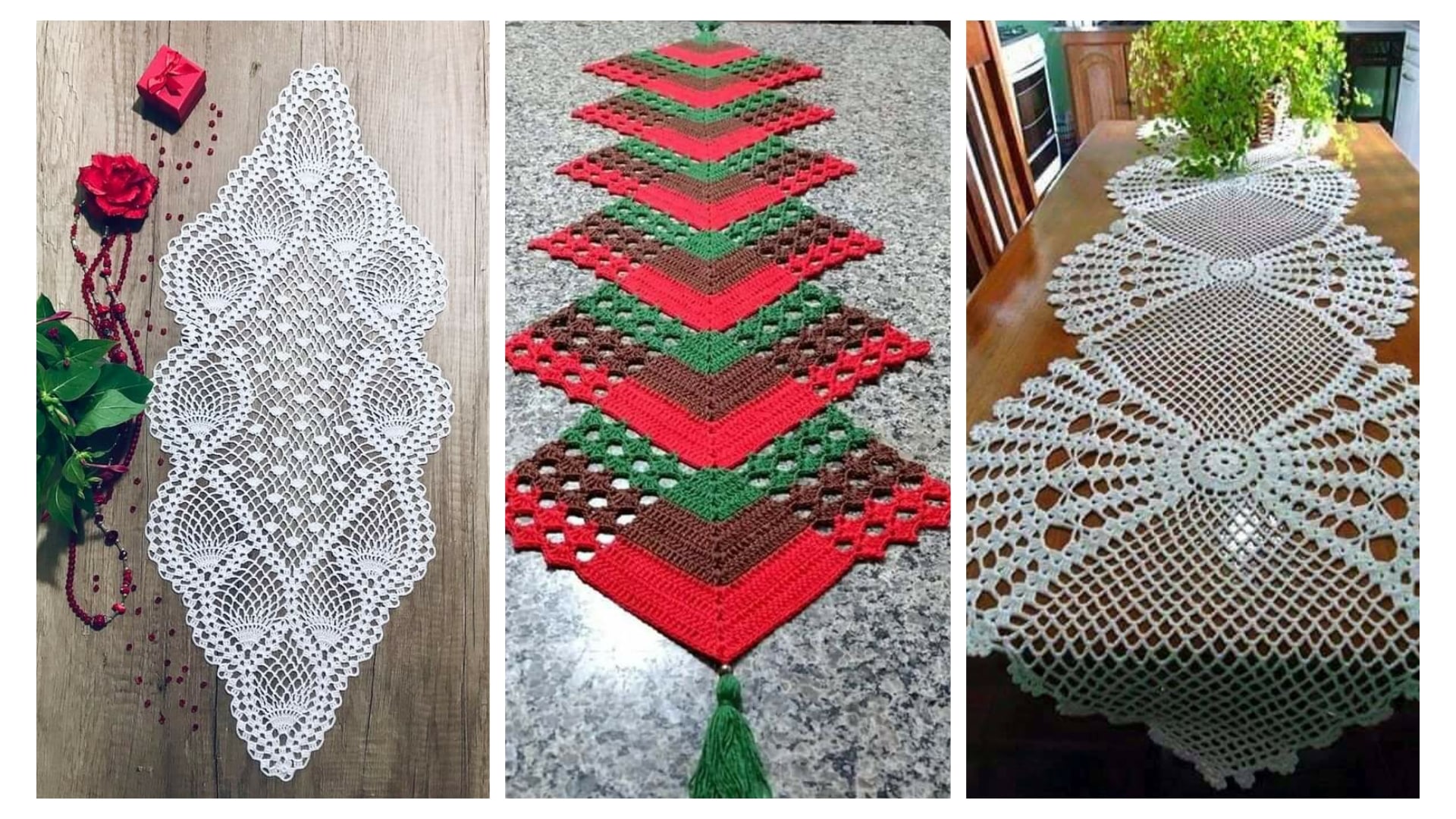 melhores modelos caminho de mesa croche com grafico
