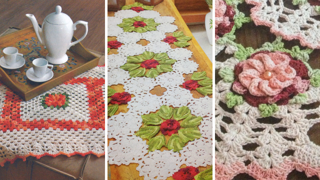 Dicas para Criar um Caminho de Mesa de Crochê com Flores Gigantes Impactantes