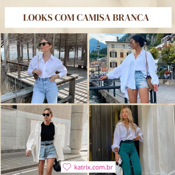 camisa branca feminina oversized com jeans