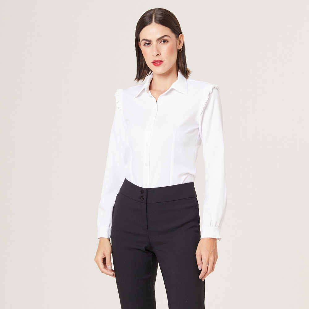 camisa branca feminina look