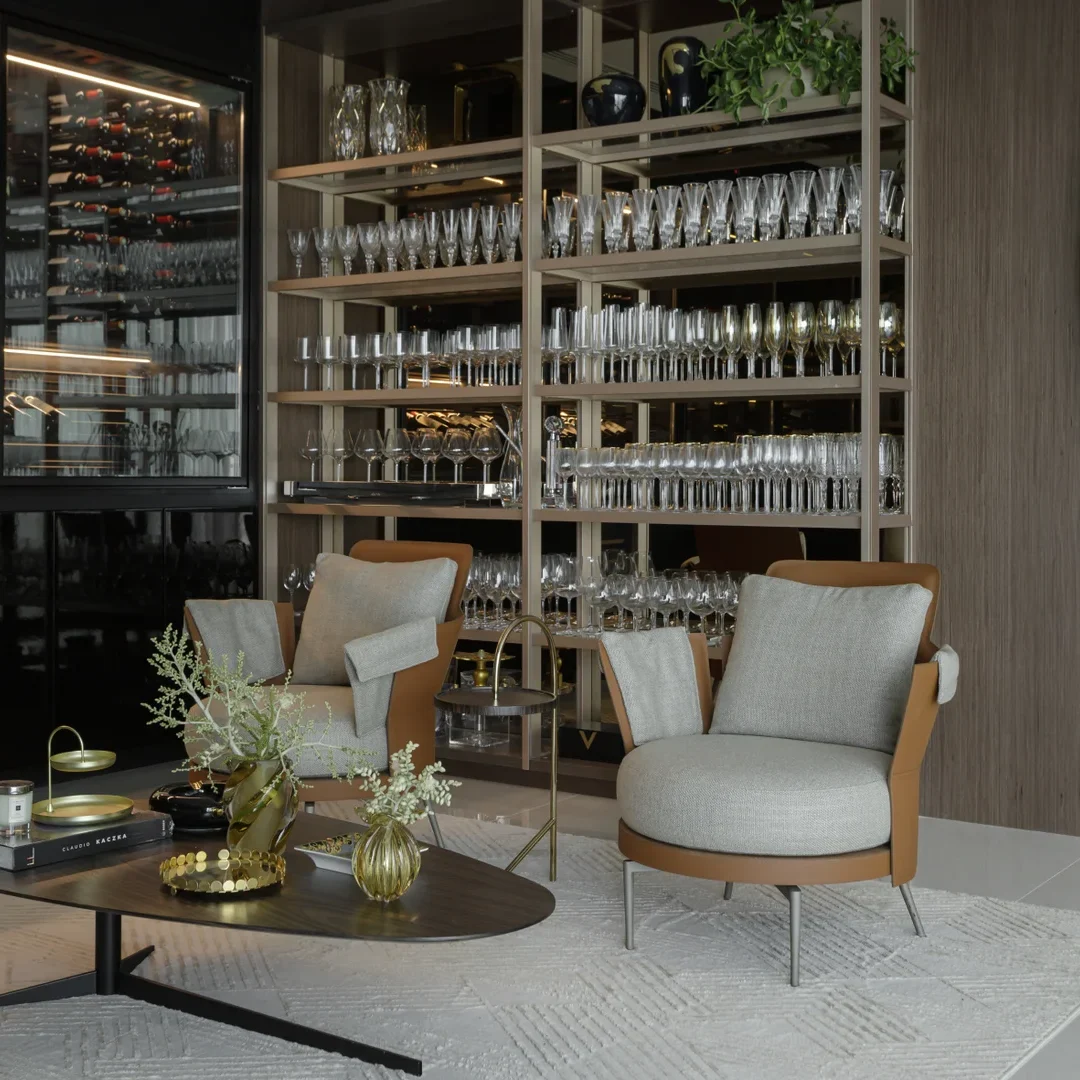 como decorar cantinho do vinho com adega de madeira