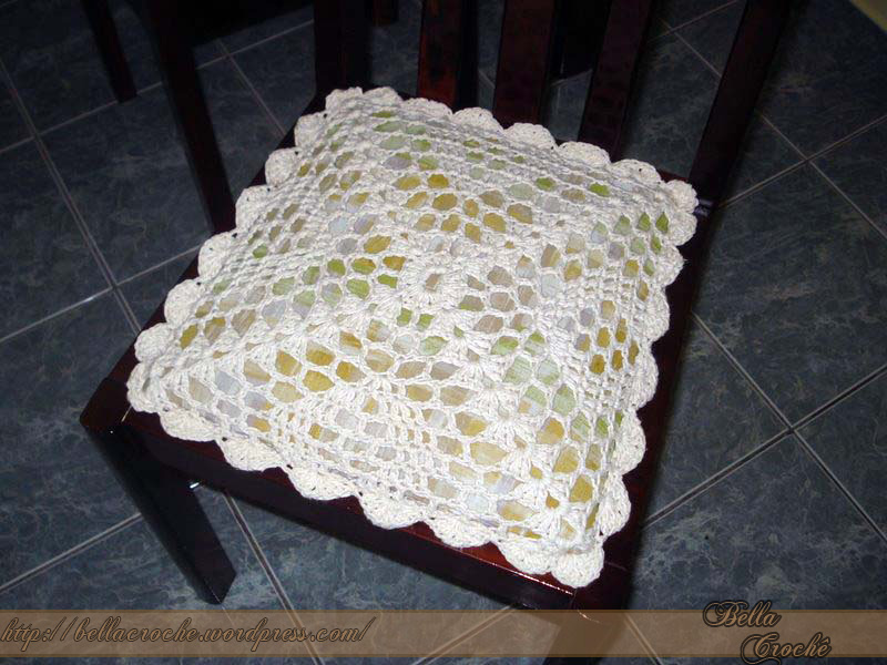 capa de crochê para cadeira
