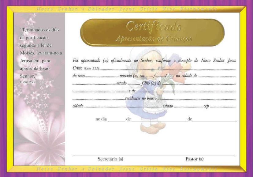 Inspirações de Temas para Certificados de Apresentação de Bebê (Floral