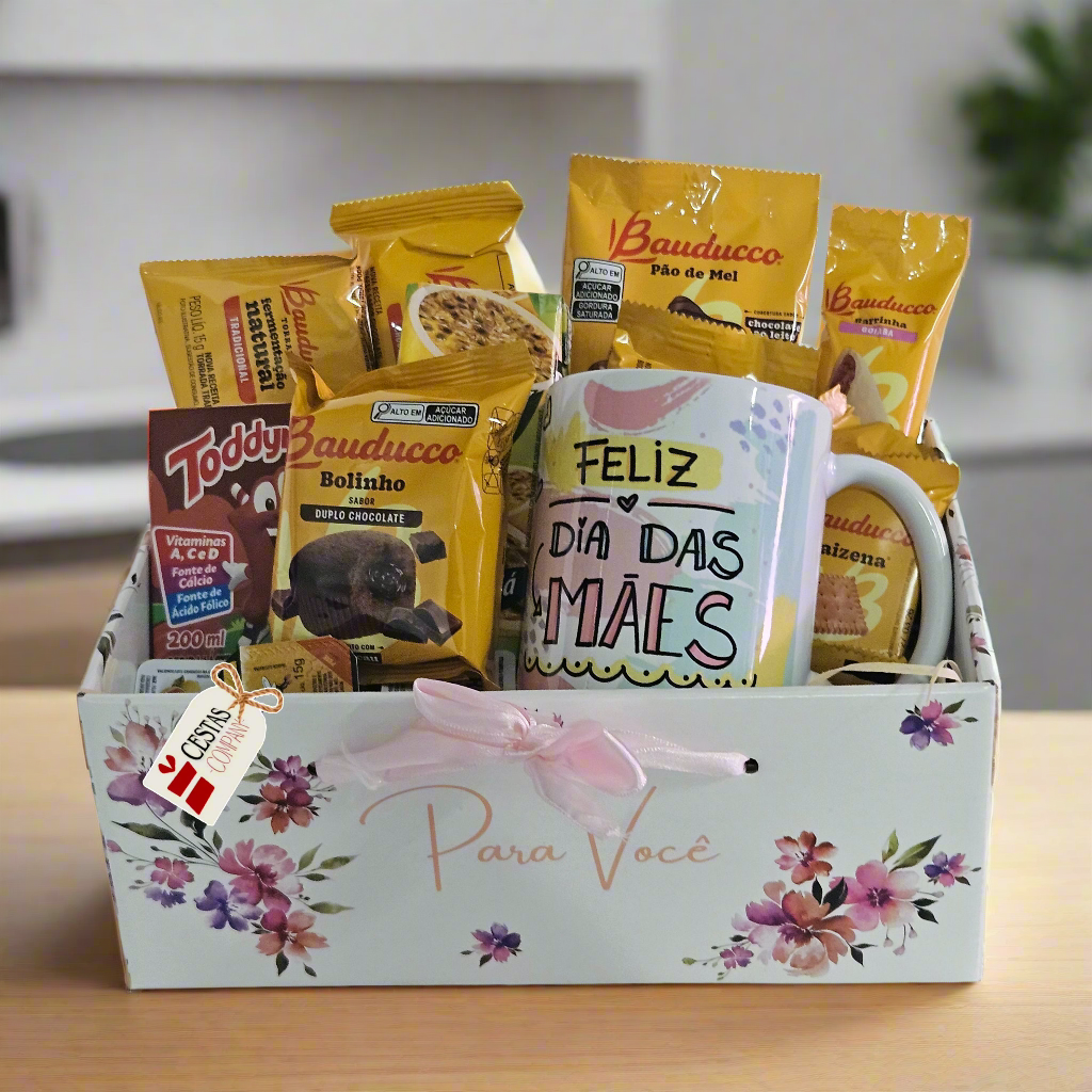 Cesta Dia das Mães com produtos artesanais
