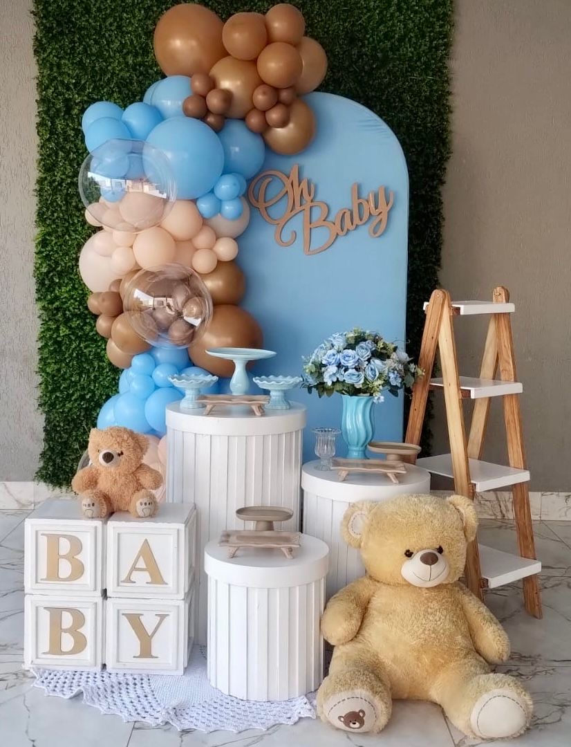 cha de bebe azul e marrom miguel