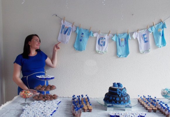 cha de bebe azul e marrom miguel