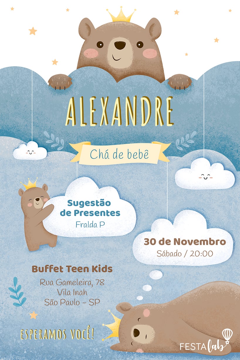 5 ideias de títulos:
1. Chá de Bebê Ursinho Príncipe: Guia Completo de Decoração e Planejamento
2. Inspirações Criativas para um Chá de Bebê Inesquecível com Tema Ursinho Príncipe
3. Do Convite à Lembrancinha: Tudo sobre o Tema Ursinho Príncipe para seu Chá de Bebê
4. Como Organizar um Chá de Bebê Ursinho Príncipe: Dicas de Decoração