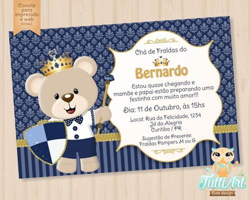 cha de bebe ursinho principe