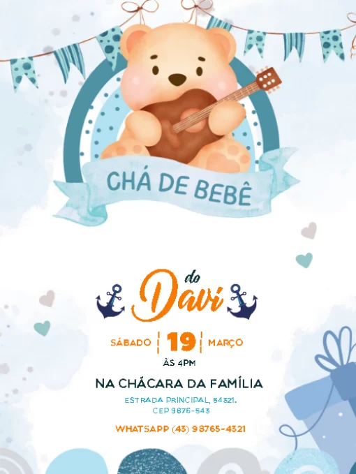 cha de bebe ursinho principe