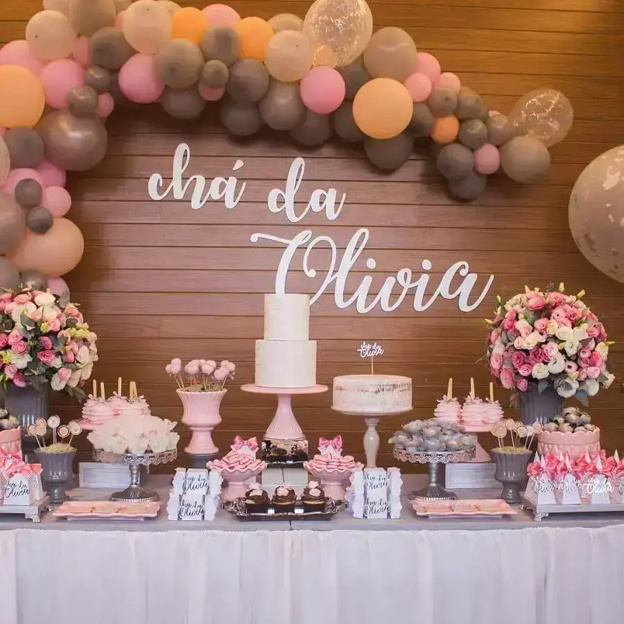 decoração chá de fralda menina tema chuva de amor