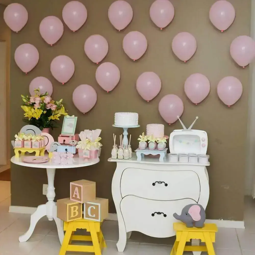chá de fralda decoração simples