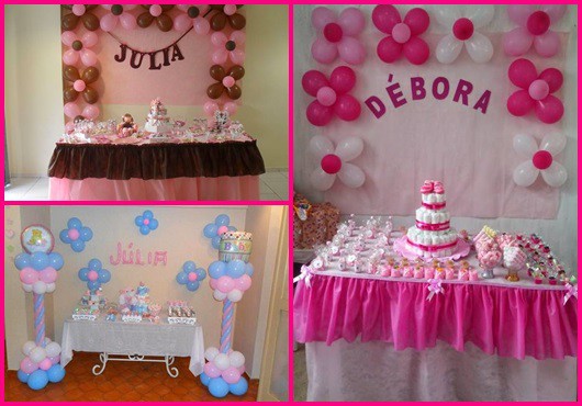 cha fraldas decoração