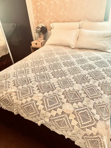 colcha croche barbante barroco