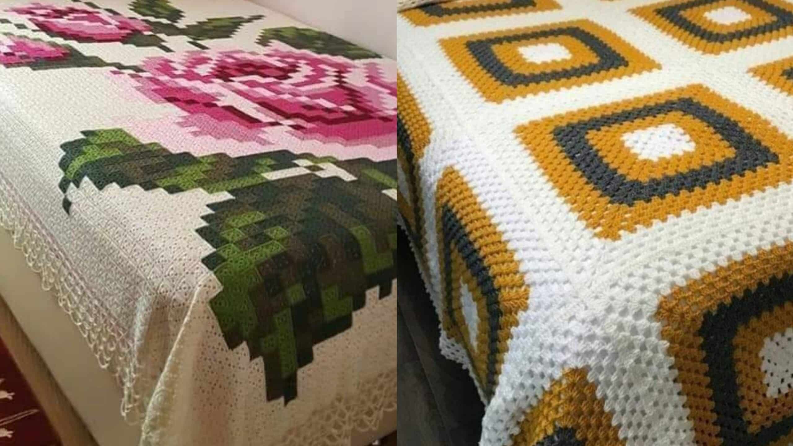 colcha croche barbante barroco