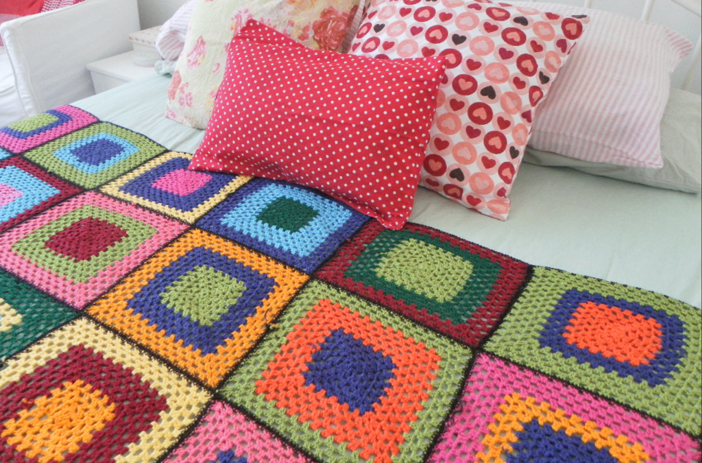 colcha croche barbante barroco