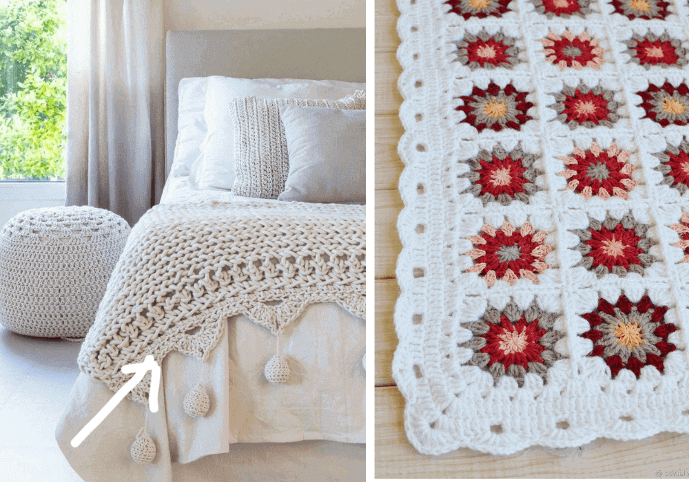 Inspirações de Cores para Colchas de Crochê com Flores