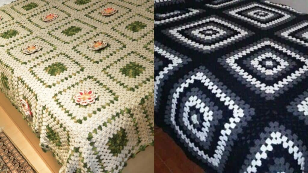 Inspirações de Cores para Colchas de Crochê com Flores