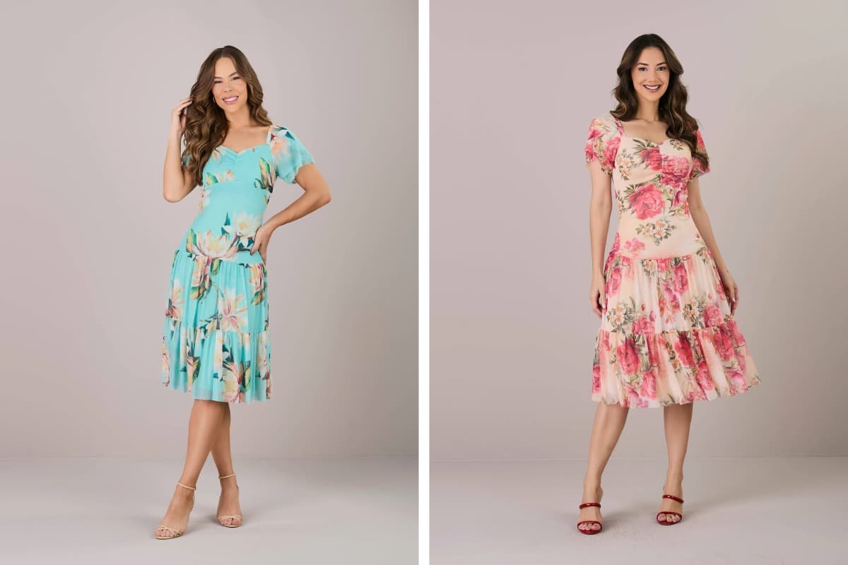 Como combinar estampas florais de diferentes tamanhos