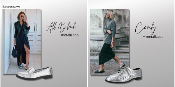 sapatilha prata em looks básicos