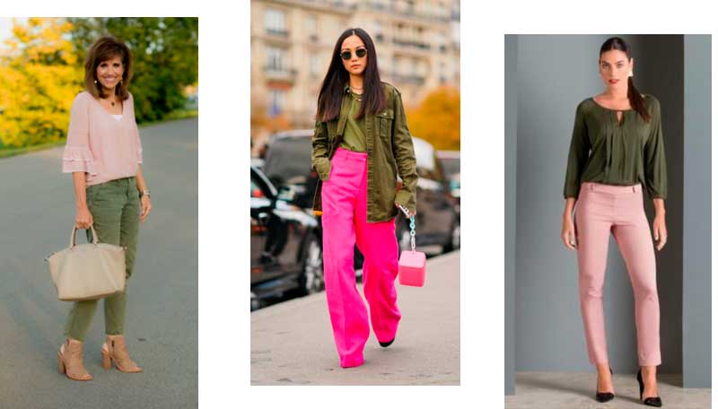 Como combinar verde militar com rosa quartzo