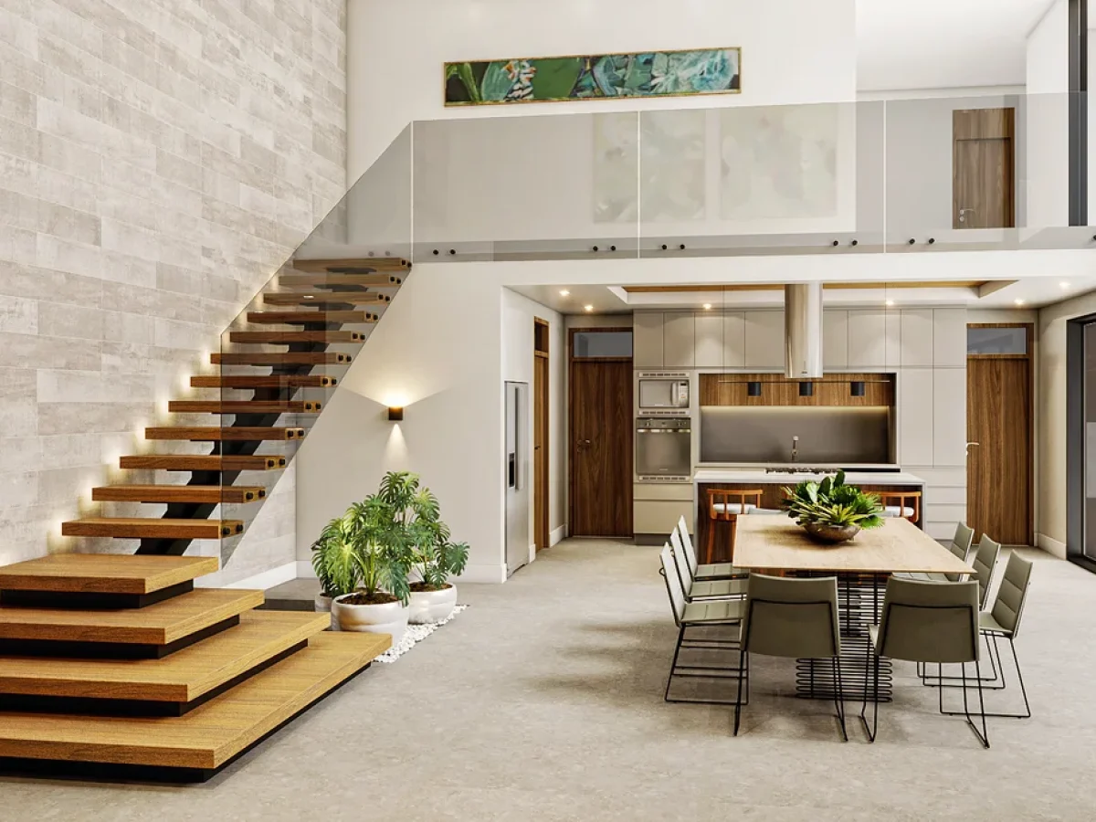 ideias para revestimento de escada interna